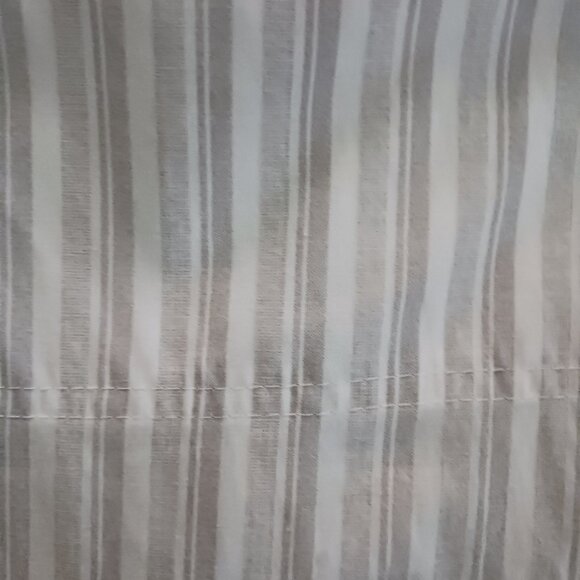 Tommy Hilfiger Queen Size Sheet White Grey Stipes Cotton Blend - Picture 3 of 5